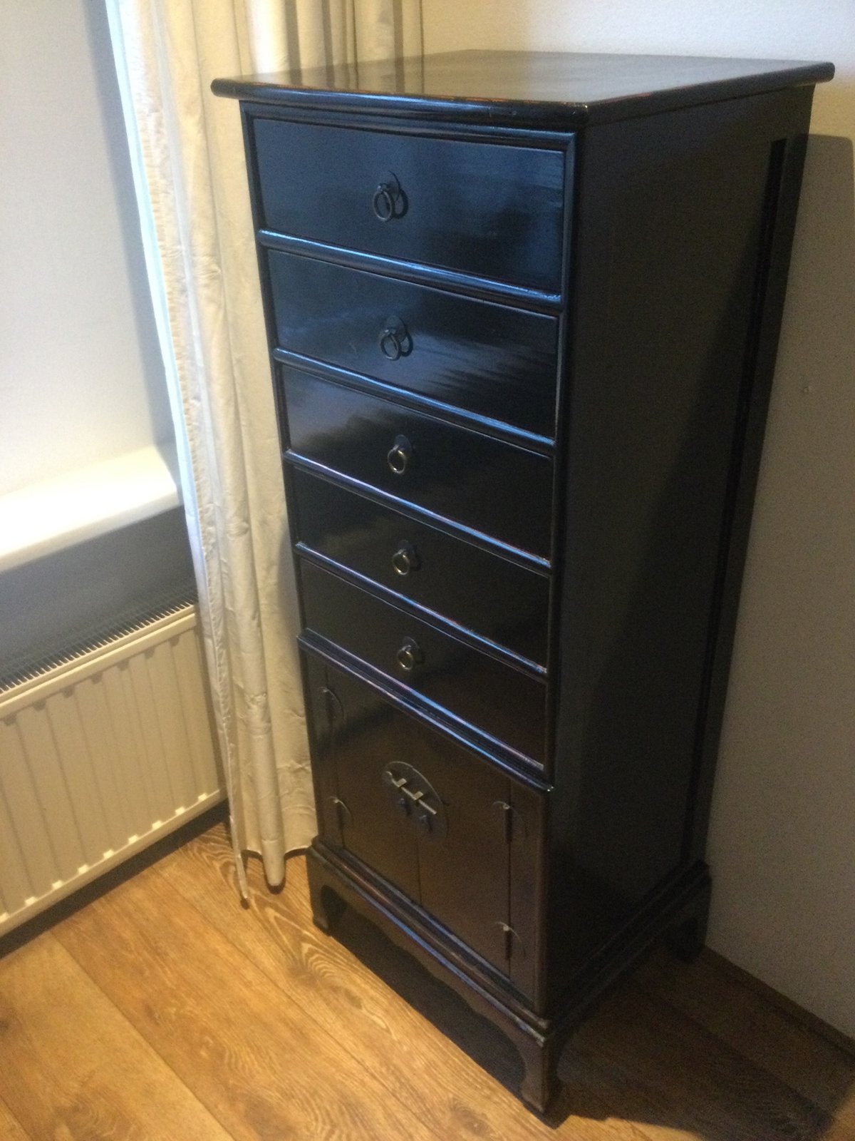 Zwart Chinese ladekast, Ophalen, Gebruikt, 50 tot 100 cm, Minder dan 100 cm