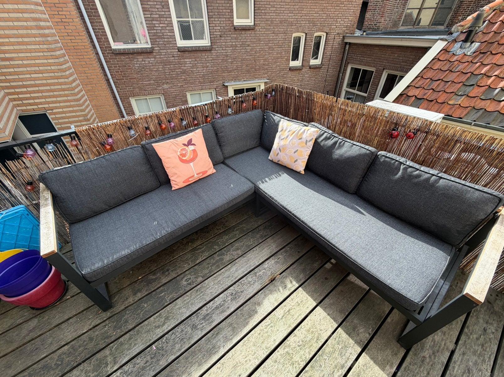 Loungebank en tafel - 7 of 8 aug ophalen, Tuin en Terras, Tuinsets en Loungesets, Ophalen, Gebruikt, Aluminium, Loungeset