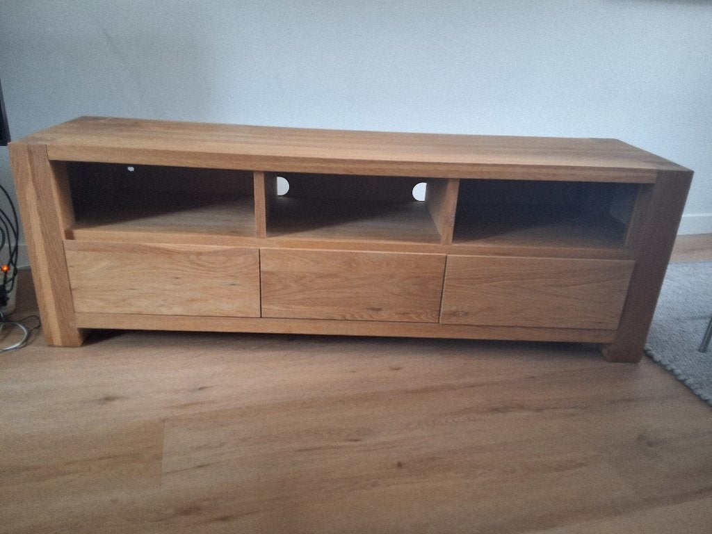 Tv meubel, Ophalen, Gebruikt, 150 tot 200 cm, Eikenhout