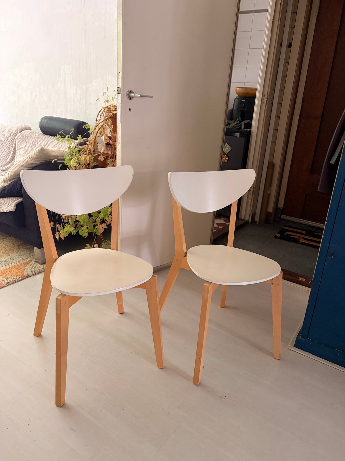 Twee witte IKEA Nordmyra stoelen, Ophalen, Gebruikt, Twee, Wit