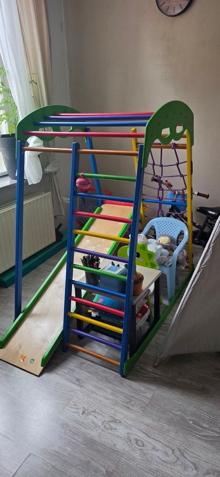 Kleurrijk Klimtoestel met Glijbaan en Klimnet voor Kinderen, Kinderen en Baby's, Speelgoed | Buiten | Speeltoestellen, Ophalen