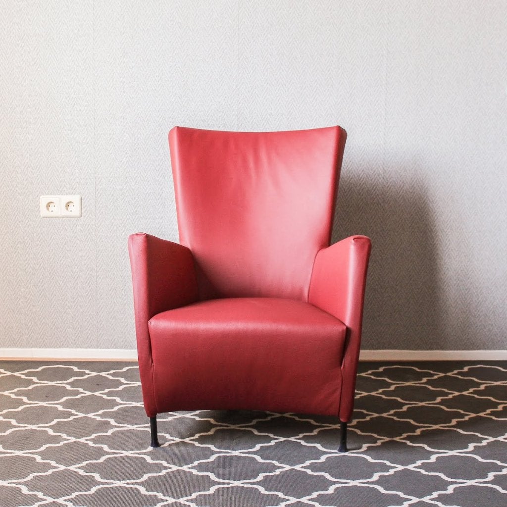 Montis Windy fauteuil rood leder, Niet ingevuld, Zo goed als nieuw, Niet ingevuld, Niet ingevuld