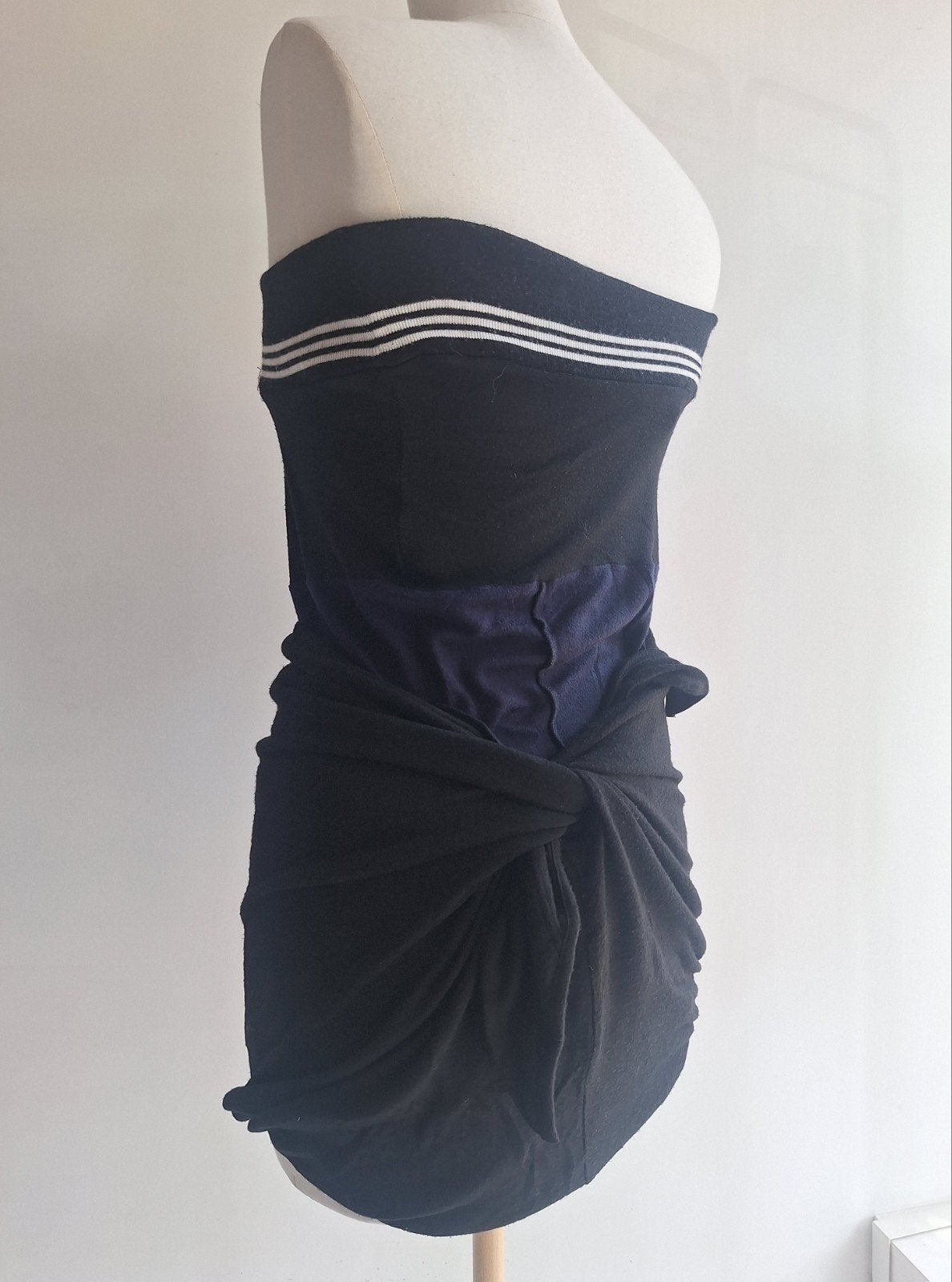 Yohji Yamamoto lange navy rok vintage / strapless minijurk, Maat 38/40 (M), Ophalen of Verzenden, Zo goed als nieuw, Onder de knie