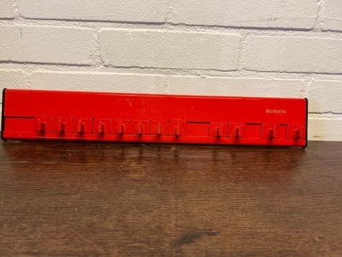Brabantia handdoek- theedoekrek met 12 haken - Rood, Wandkapstok, Kunststof, Gebruikt, Ophalen of Verzenden