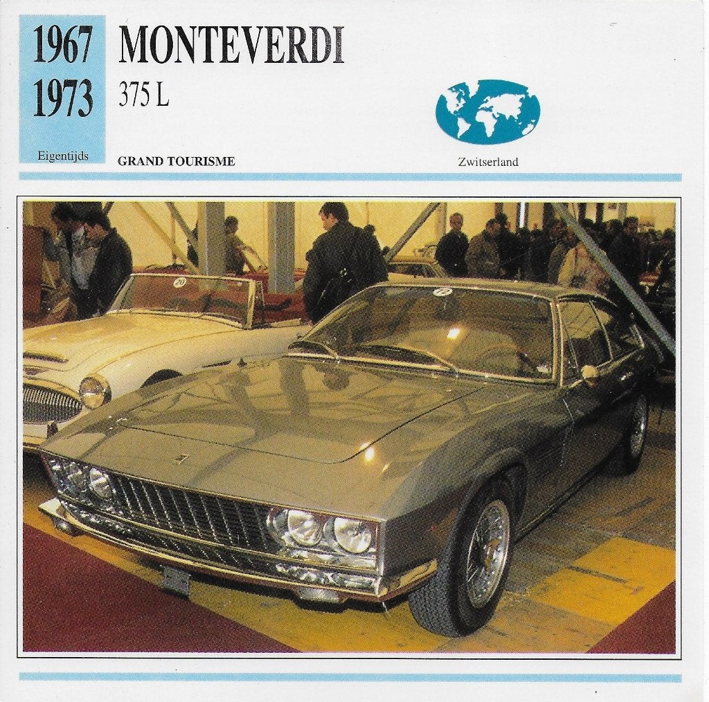 Ma866 autokaart monteverdi 375 l ( 1967 - 1973 ), Ophalen of Verzenden, Zo goed als nieuw, Auto's