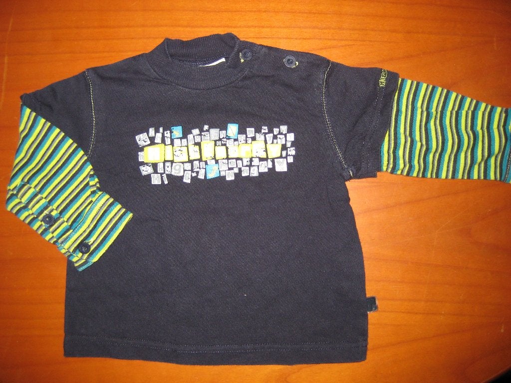 Donkerblauw shirt, 74, 6-9m, Villa Happ (223), Ophalen of Verzenden, Zo goed als nieuw, Jongetje, Shirtje of Longsleeve