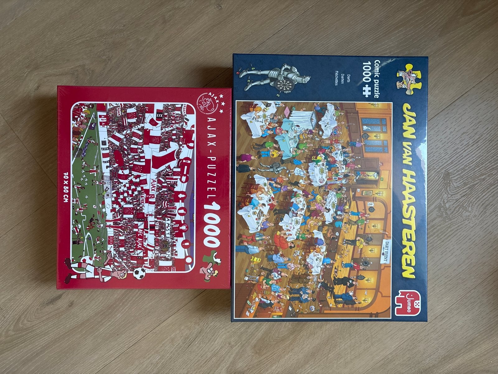 2 Nieuwe Puzzels: Jan van Haasteren & Ajax (1000 stukjes), Hobby en Vrije tijd, Denksport en Puzzels, Ophalen of Verzenden, 500 t/m 1500 stukjes