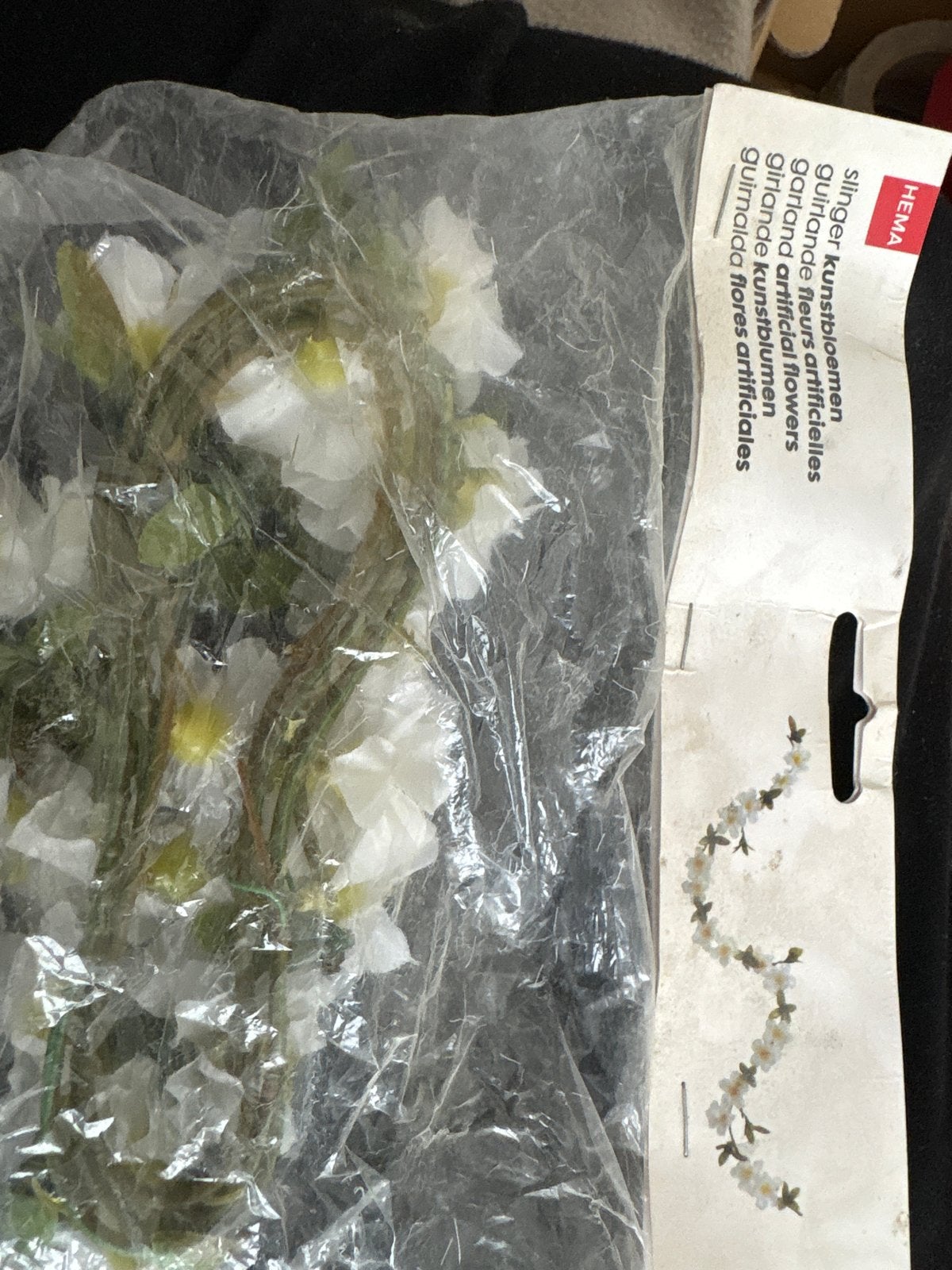HEMA Slinger Kunstbloemen Wit - Nieuw leuk voor op de fiets, Binnen, Kunstbloem, Nieuw, Textiel