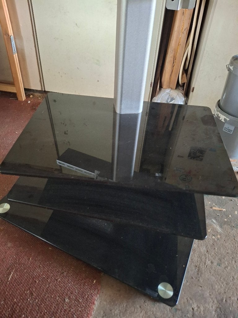 Metalen tv standaard, Ophalen, Gebruikt, 100 tot 150 cm, 50 tot 100 cm