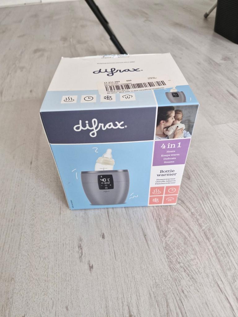 Difrax 4-in-1 flessenwarmer - Nieuw in doos, Ophalen, Nieuw, Flessen- of potjesverwarmer