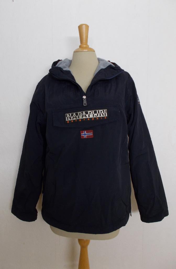 Donkerblauw windstopper vest met capuchon van Napapijri! S/M, Verzenden, Zo goed als nieuw, Maat 38/40 (M), Blauw