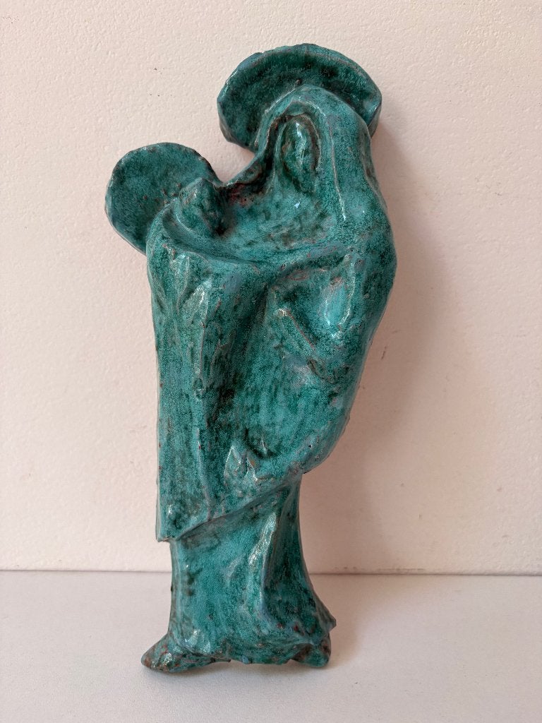 Madonna met kind - Mid Century-Modern, Minder dan 20 cm, Ophalen of Verzenden, Handgemaakt, Steen of Keramiek