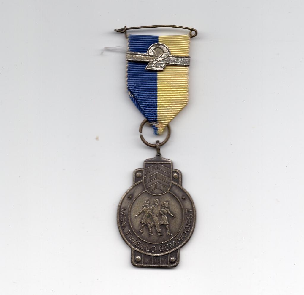 Te koop: Medaille W.S.V. Twello gemeente Voorst, 2x gelopen, Ophalen of Verzenden, Overige materialen, Nederland