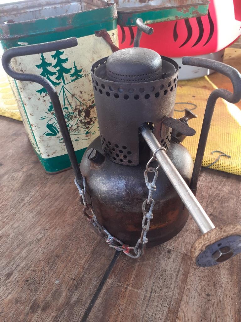 Phoebus 625 brander kooktoestel + bewaarblik €35, Ophalen of Verzenden, Gebruikt
