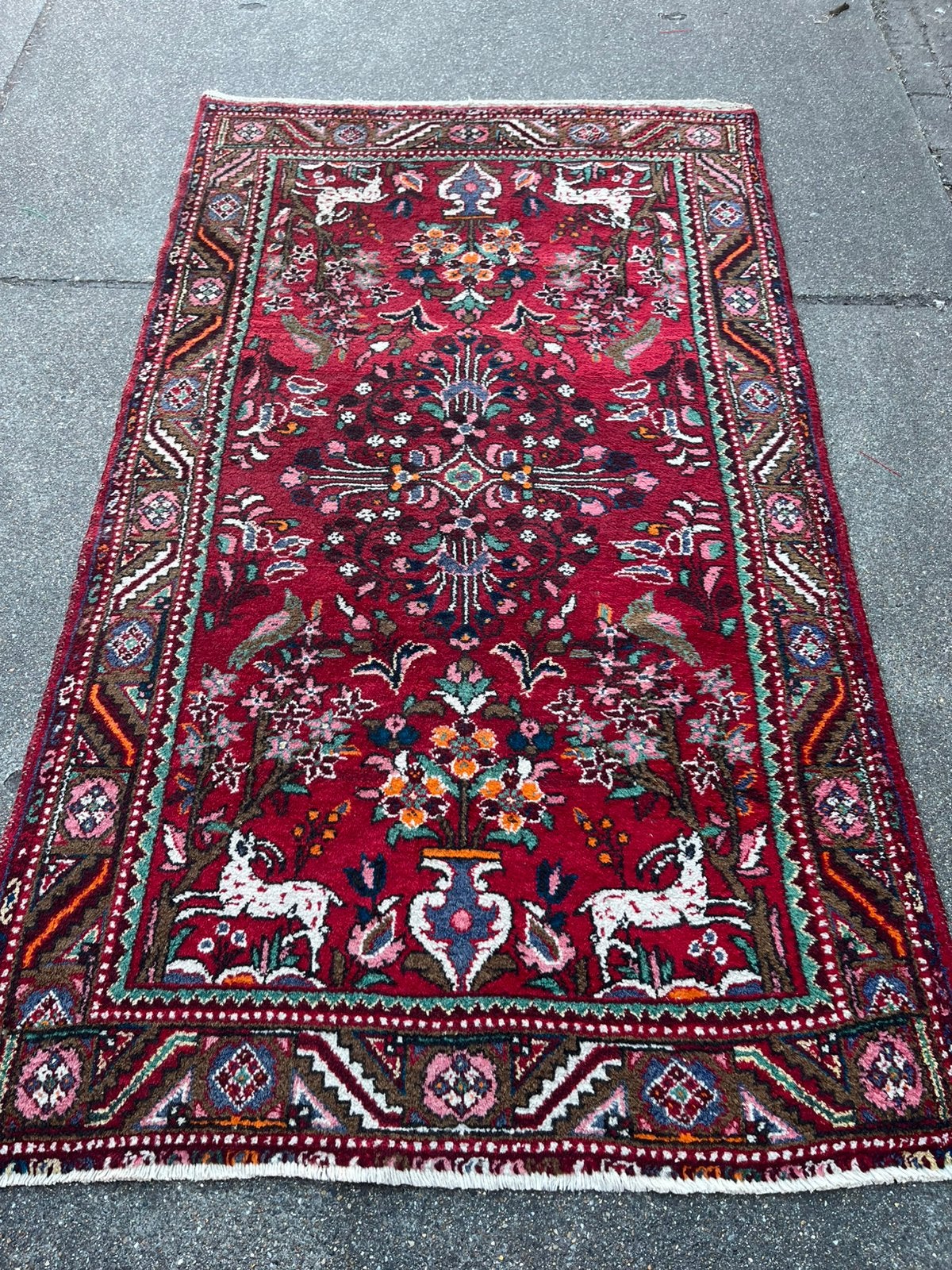 Perzische tapijt handgemaakte iran 200x118,, Ophalen, 100 tot 150 cm, 200 cm of meer, Rechthoekig