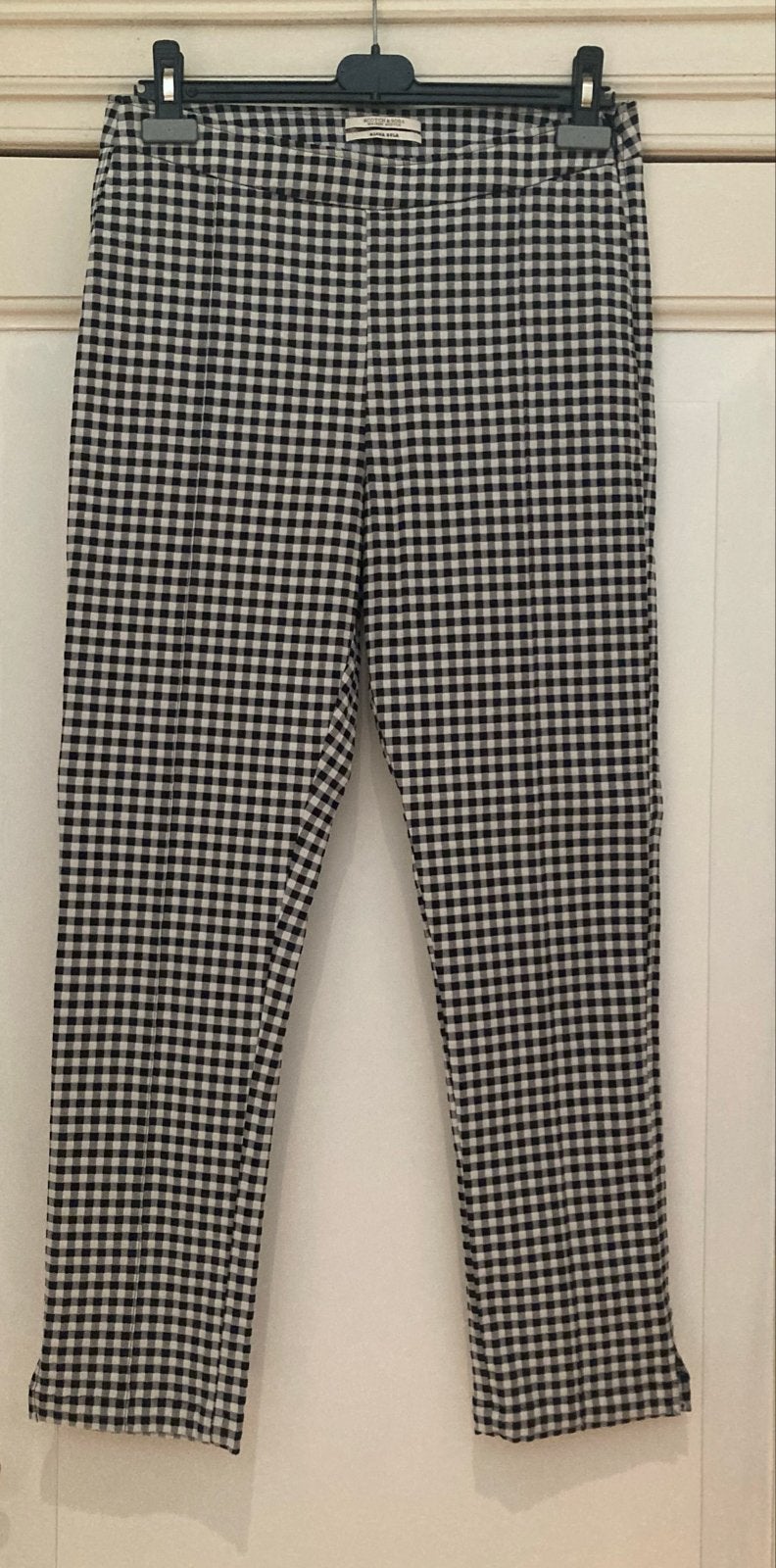 Scotch & Soda Maison Scotch Geruite 7/8 Broek Maat M, Maat 38/40 (M), Zwart, Ophalen of Verzenden, Zo goed als nieuw