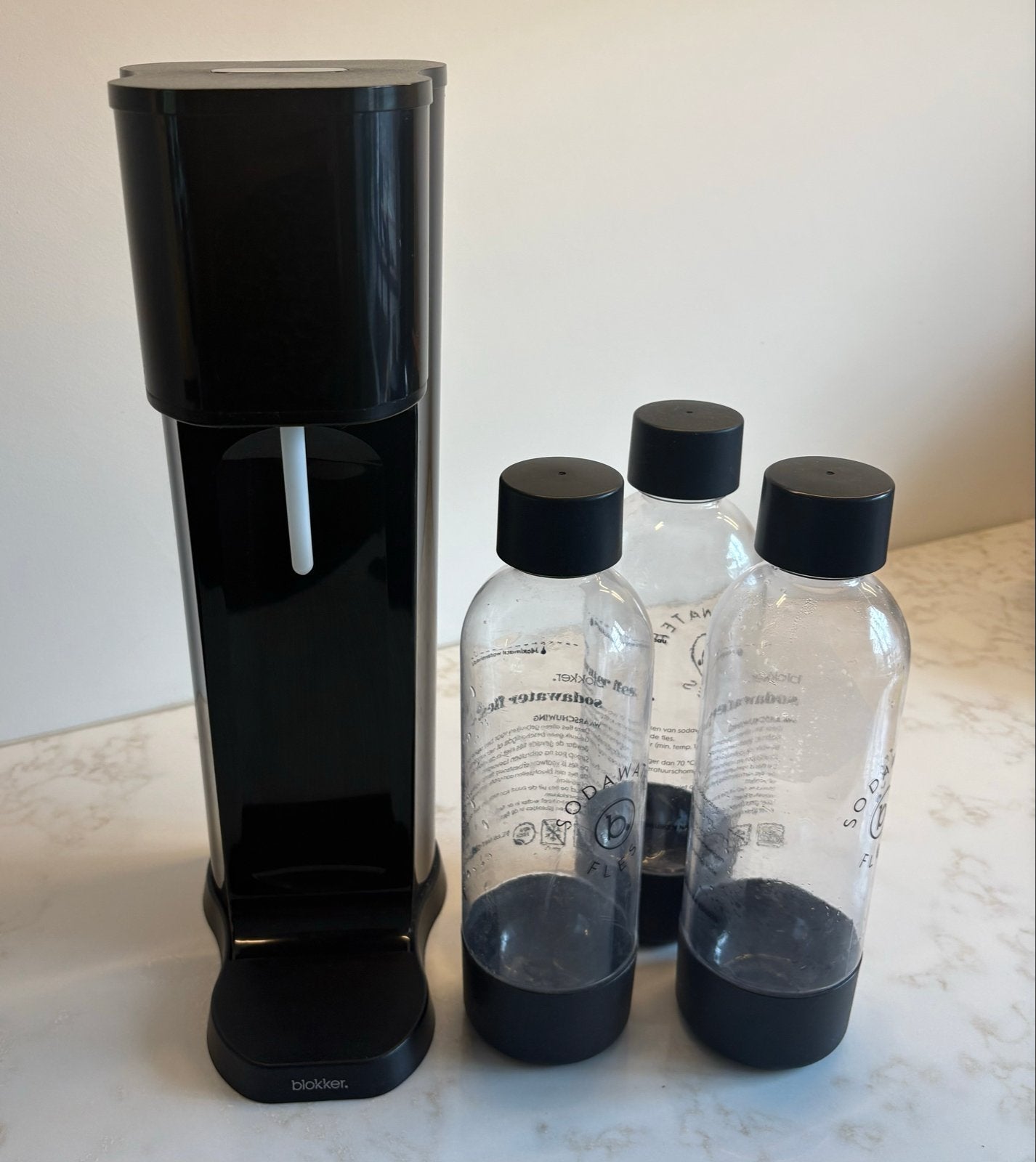 Blokker sodawater apparaat met 3 waterflessen, Ophalen, Zo goed als nieuw