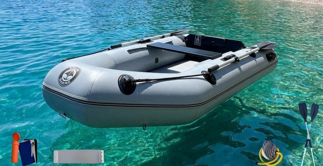 Rubberboot heavy duty airdeck met 4 takt nieuw 5 pers, Inclusief motor, Nieuw, Ophalen of Verzenden, Dokkum Friesland