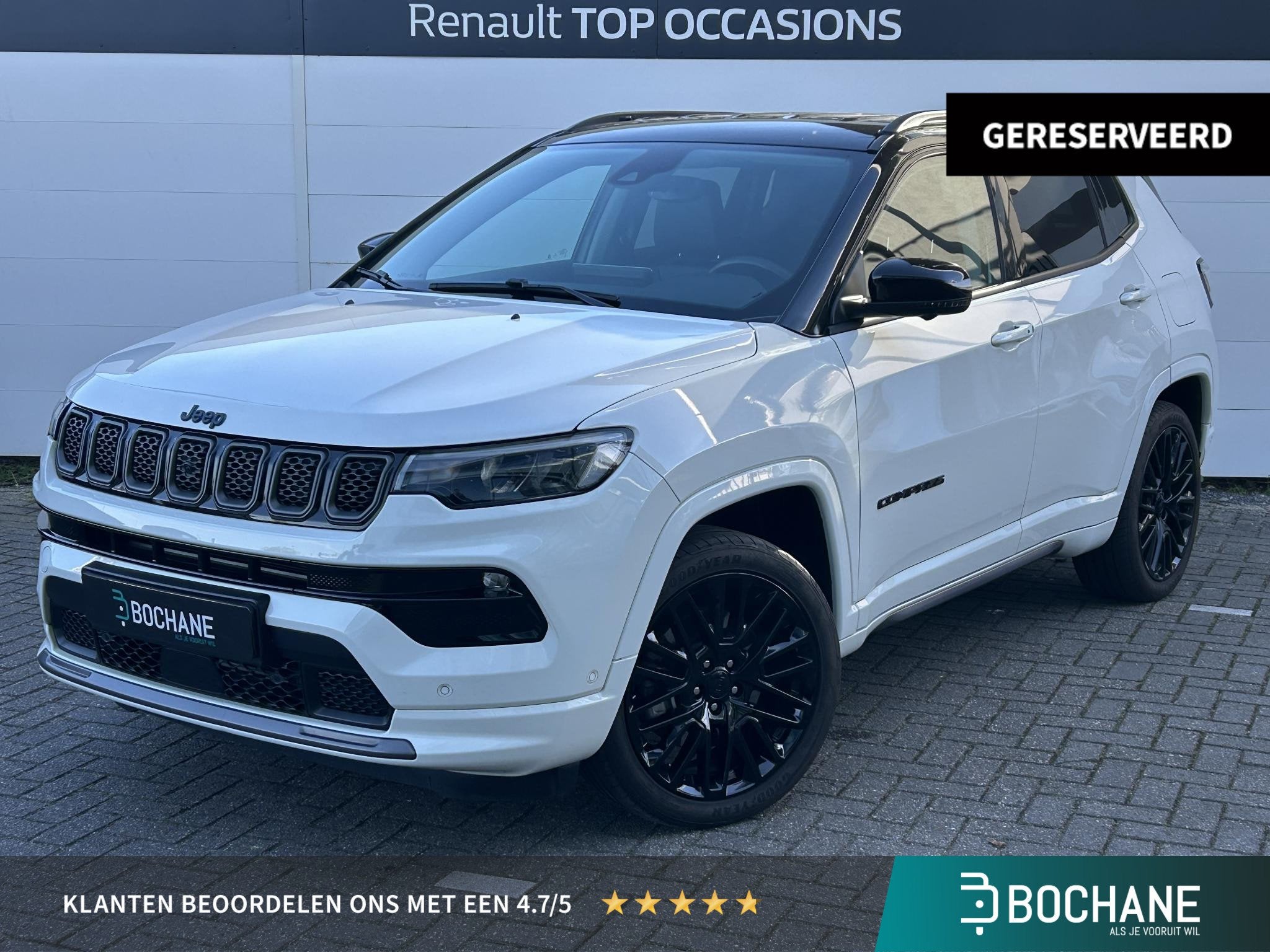 Jeep Compass 4xe 240 Plug-in Hybrid Electric S (Hoge Instap), Auto's, 4 cilinders, Met garantie (alle), Wit, Bedrijf