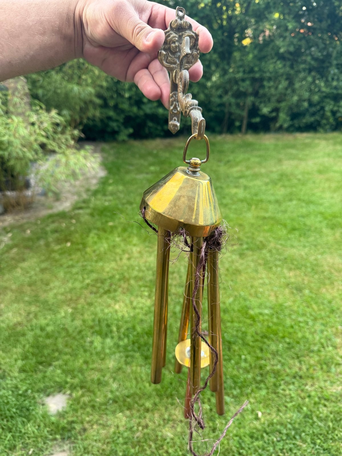 Vintage Koperen Windgong met Sierlijke Ophanging, Antiek en Kunst, Antiek | Koper en Brons, Ophalen of Verzenden, Koper