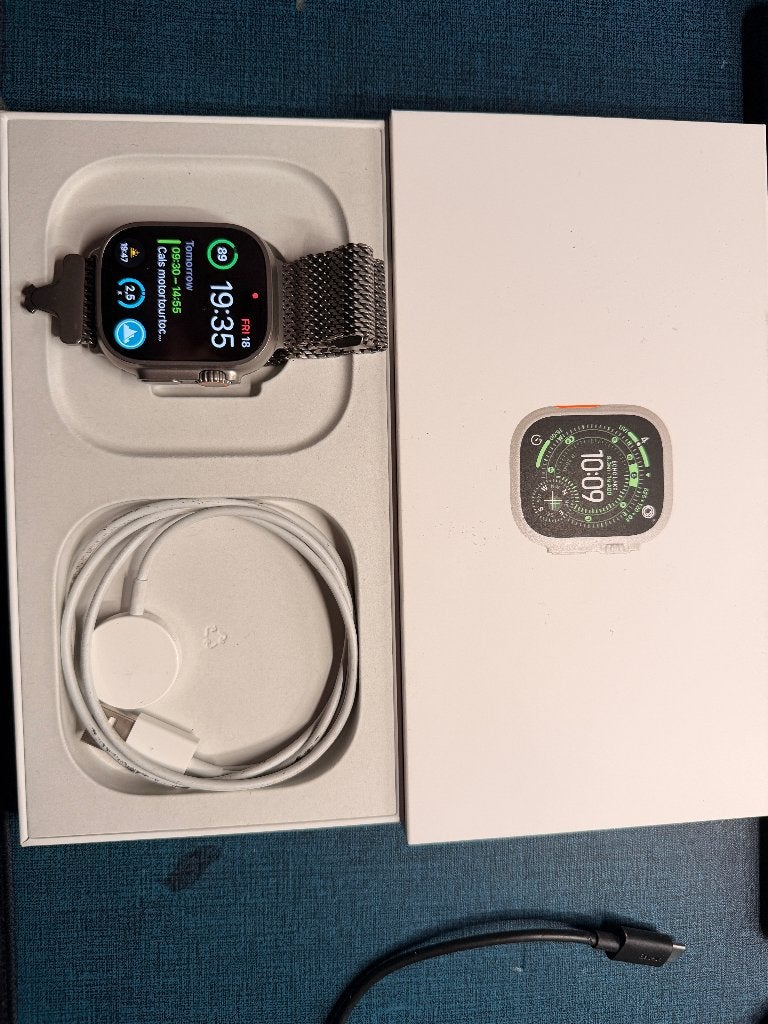 Apple Watch Ultra 3 (met nieuw Ocean bandje), Apple Watch ⌚️, IOS, Ophalen of Verzenden, Zo goed als nieuw