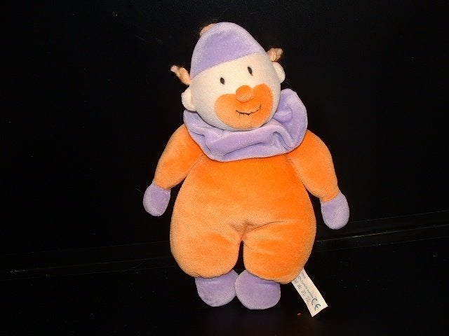 ZEEMAN POPJE CLOWN VELOURS ORANJE/PAARS MET, Kinderen en Baby's, Ophalen of Verzenden, Nieuw, Overige typen