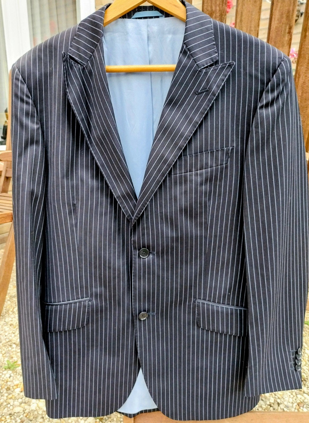 Maarten Tijssen Gestreepte Blazer - Maat 48, Kleding | Heren, Kostuums en Colberts, Maat 48/50 (M), Zwart, Maarten Tijssen, Ophalen of Verzenden