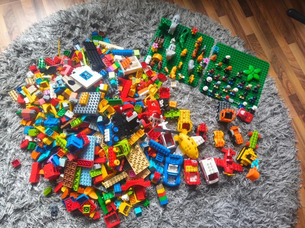 Grote partij LEGO en DUPLO met dieren, figuren en voertuigen, Ophalen, Gebruikt, Inclusief minifiguren, Lego
