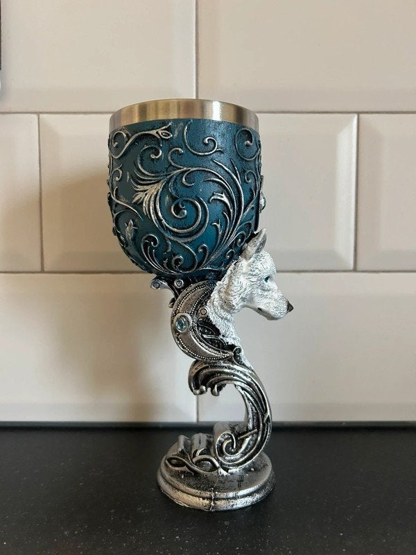 Wijnglas wolf magisch, Ophalen of Verzenden, Nieuw, Overige typen