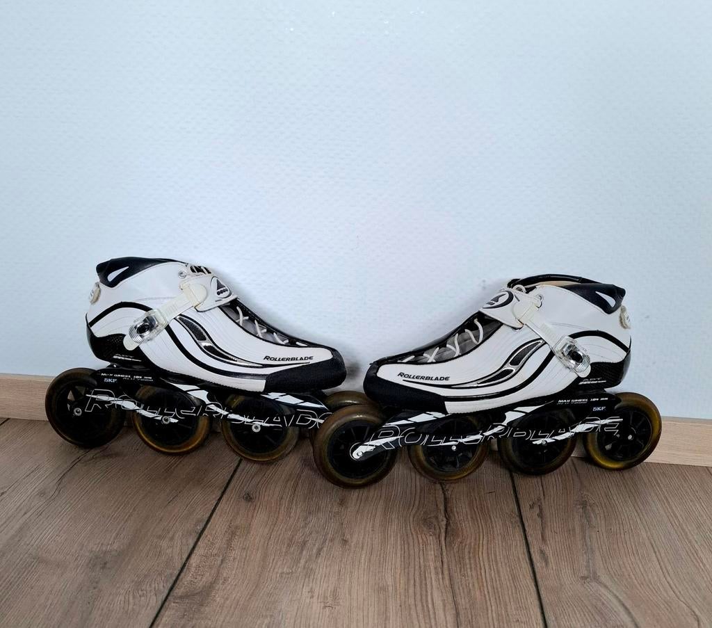 Rollerblade Racemachine Platinum skeelers maat 45, Ophalen of Verzenden, Zo goed als nieuw, Inline skates 4 wielen