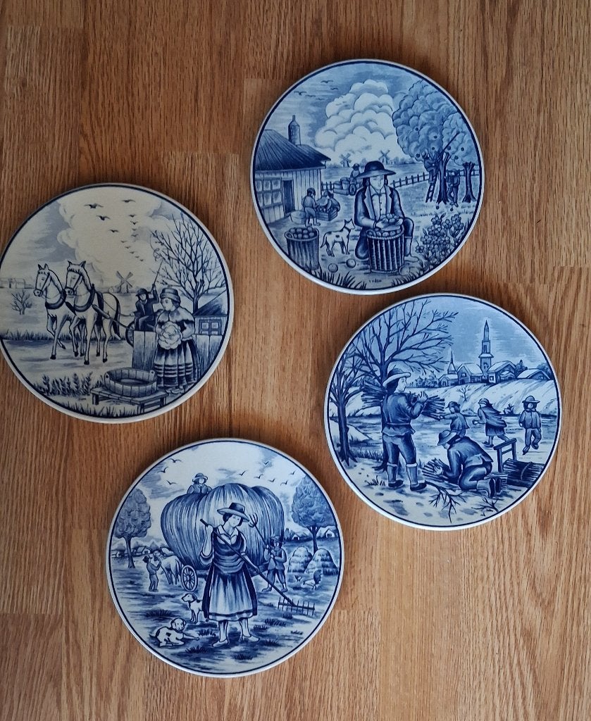 Wandbord Vier jaargetijden, Antiek en Kunst, Ophalen of Verzenden