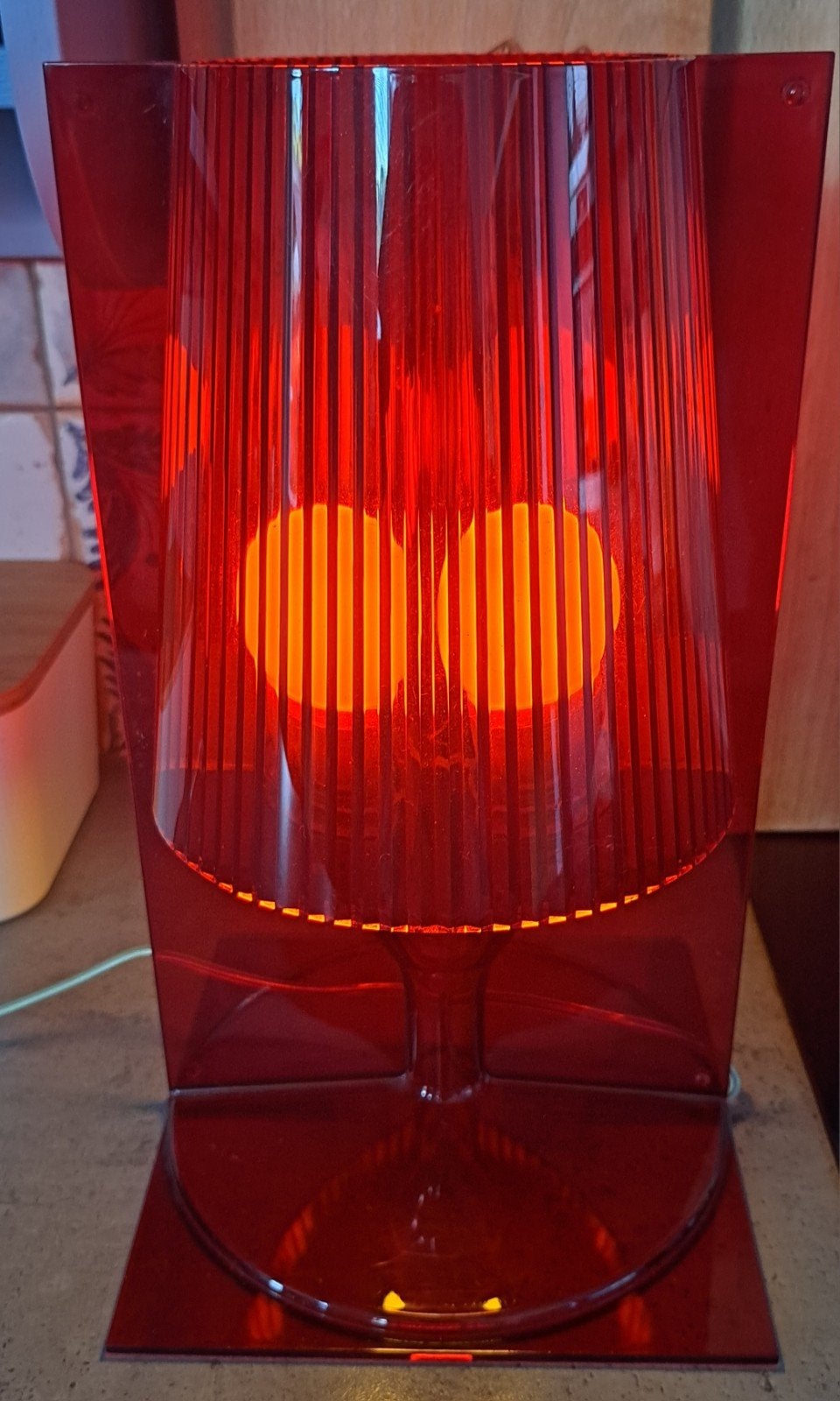 Kartell Tafellamp - Rood Design Stuk, Kunststof, Gebruikt, Overige merken, E14 (klein)