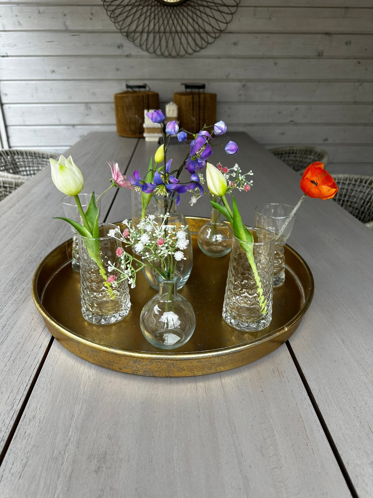 8 kleine vaasjes, Huis en Inrichting, Woonaccessoires | Vazen, Nieuw, Overige kleuren, Minder dan 50 cm, Ophalen of Verzenden