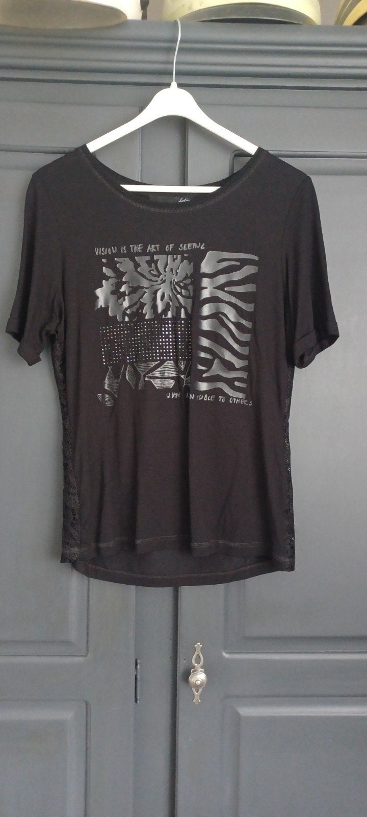 Le Comte zwart shirt maat 36, Zwart, Ophalen of Verzenden, Zo goed als nieuw, Korte mouw