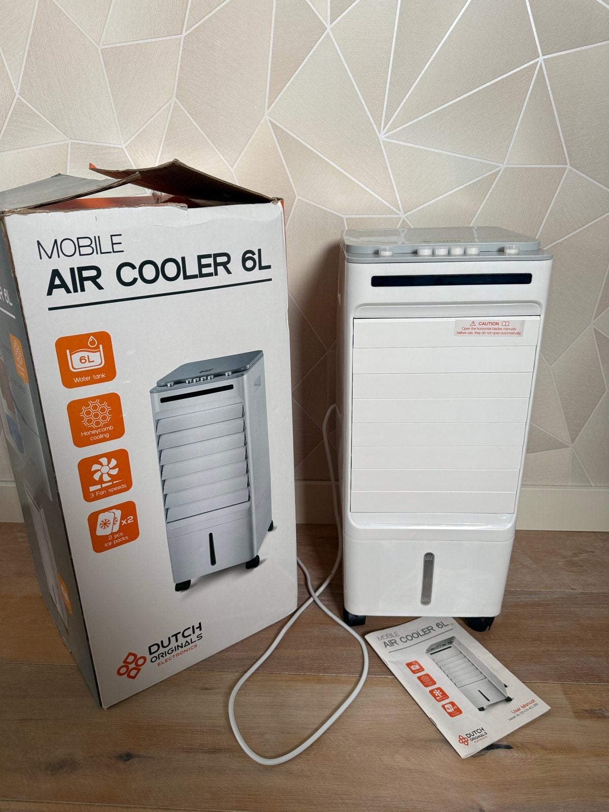 Dutch Originals Air Cooler - Mobiele Airco 6lt, Ventileren, 3 snelheden of meer, Ophalen of Verzenden, Zo goed als nieuw