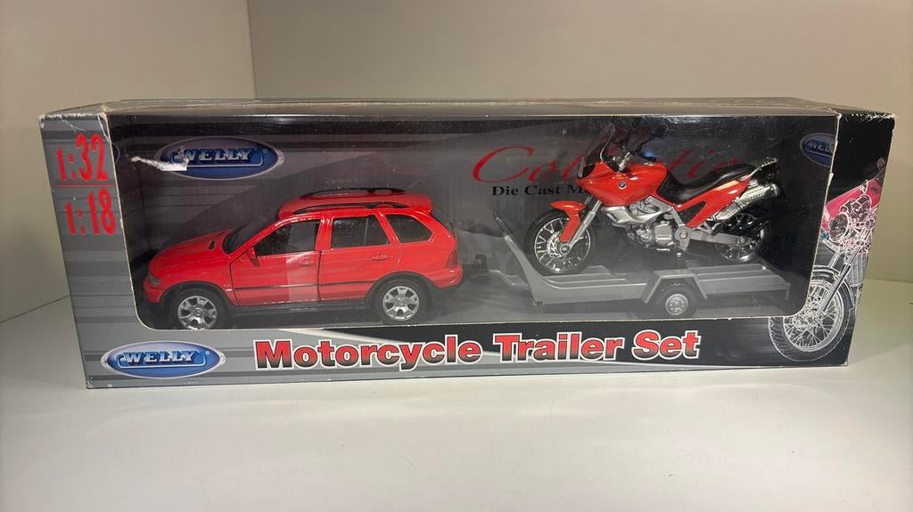 Bmw x5 trailer set welly 1.32/1.18, Overige merken, Auto, Ophalen of Verzenden, A