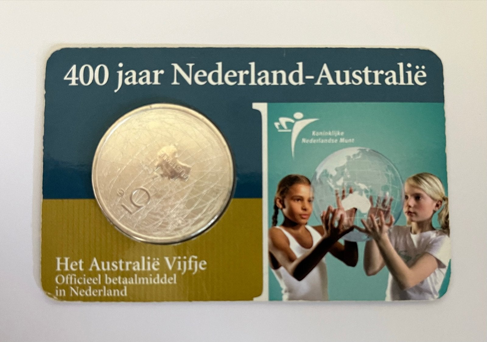 Zilveren Australië Vijfje - 400 jaar Nederland-Australië, Postzegels en Munten, Munten | Nederland, Koningin Beatrix, Zilver, Euro's