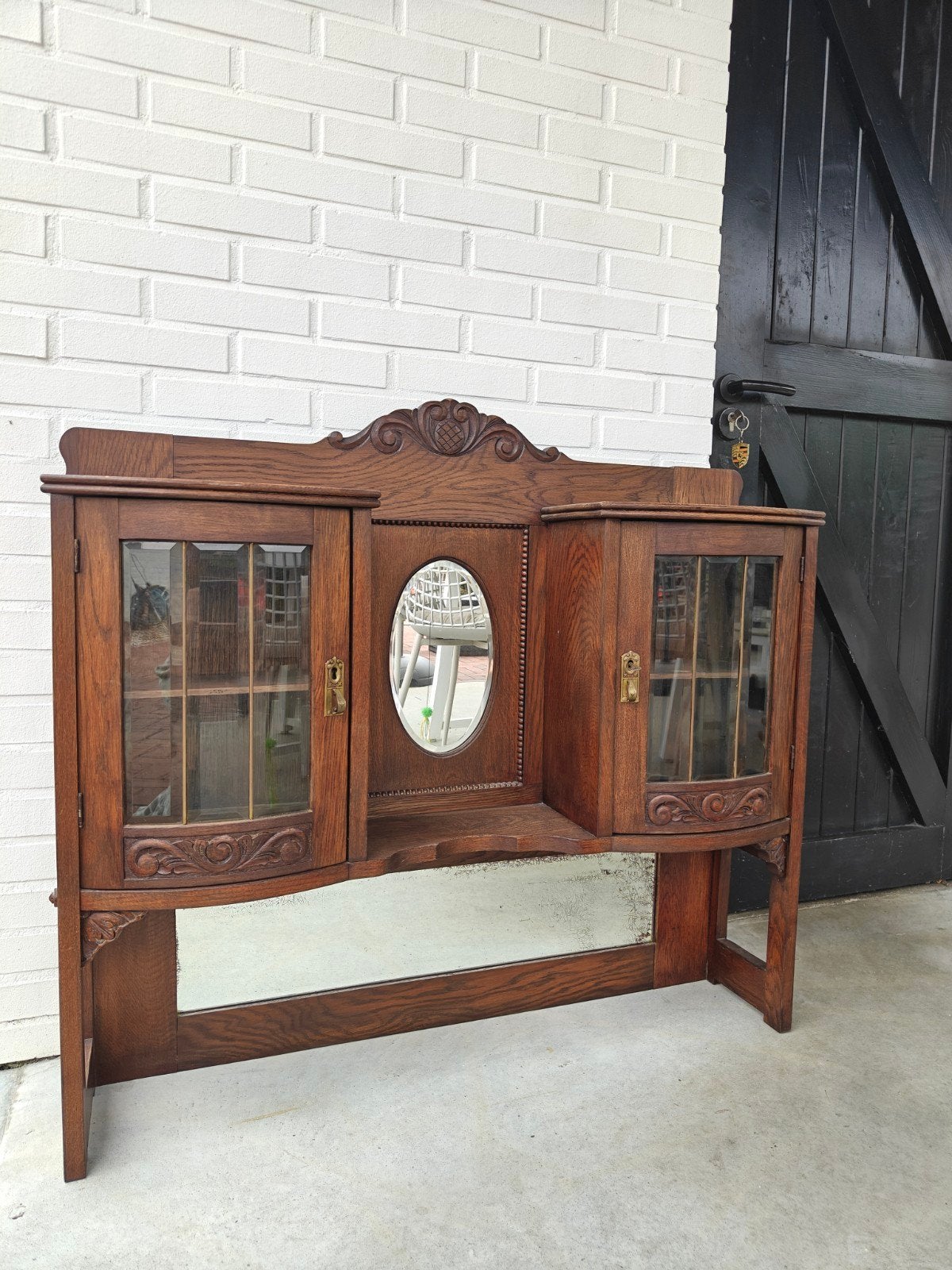 Vintage buffetkast / vitrinekast / opzetkast / hangkast, Huis en Inrichting, Gebruikt, Minder dan 100 cm, 25 tot 50 cm, 50 tot 100 cm