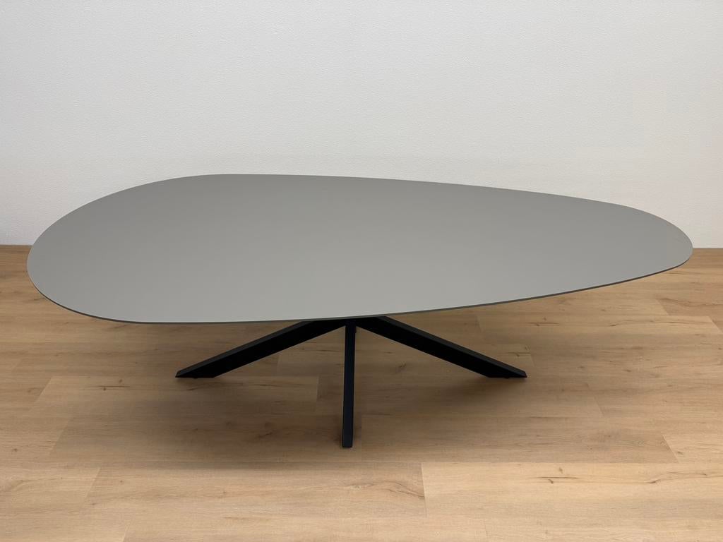 Organische eettafel HPL Antraciet 240x110 - Direct Leverbaar, 100 tot 150 cm, 200 cm of meer, Ophalen of Verzenden, Zo goed als nieuw