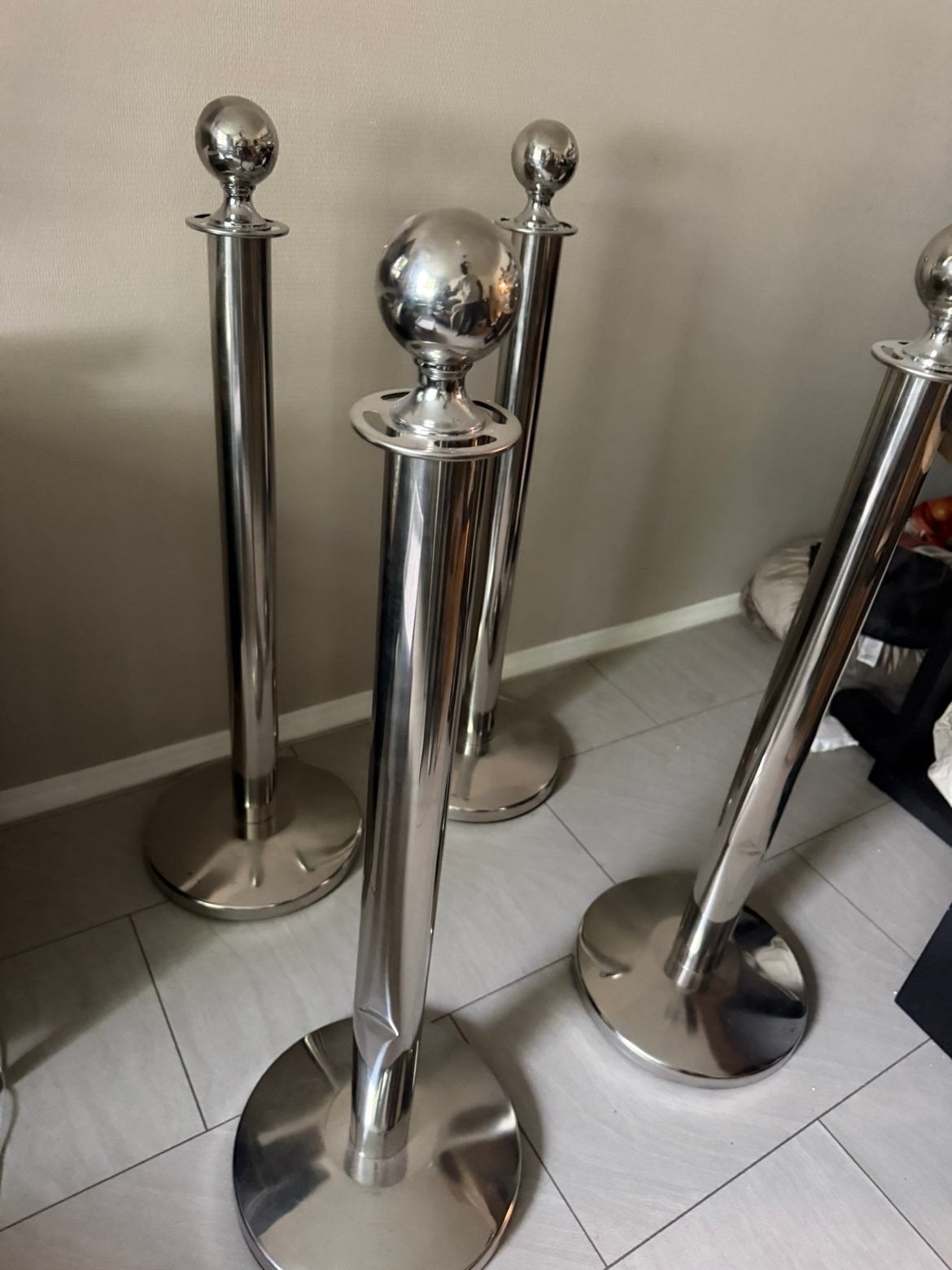 4x Zilveren Afzetpaaltjes met Lichte Deukjes - Meeneemprijs, Ophalen, Gebruikt, Zilver, Metaal