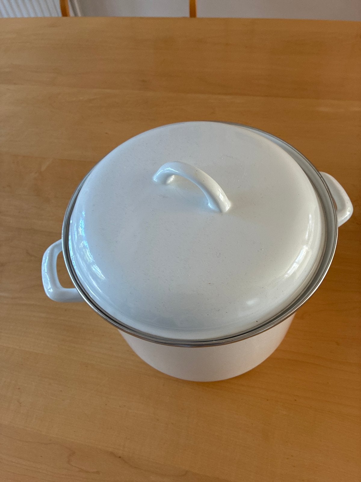 Witte Emaille Soeppan - 7 Liter ALLEEN OPHALEN, Antiek en Kunst, Antiek | Emaille, Ophalen