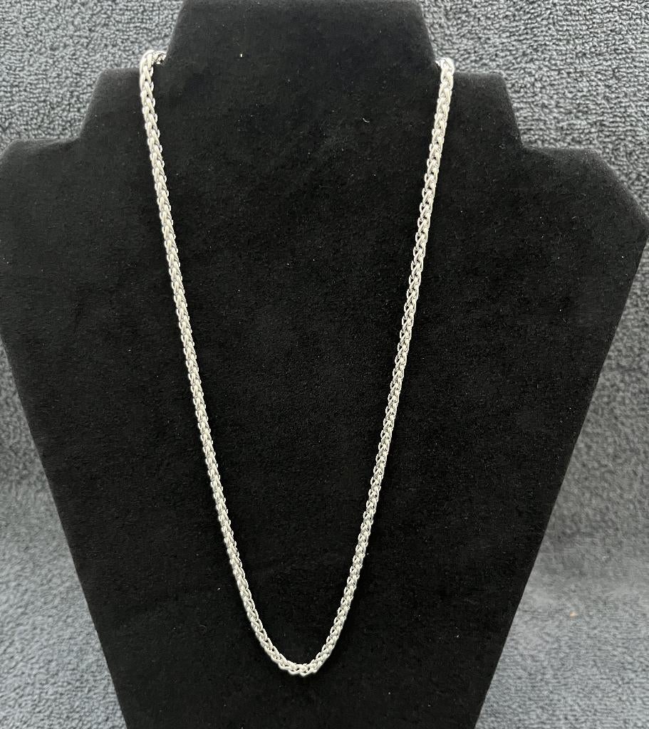 Ketting Titanium Ronde schakel 50 CM X 5 MM -NIEUW-, Sieraden, Tassen en Uiterlijk, Kettingen, Ophalen of Verzenden, Nieuw, Zilver