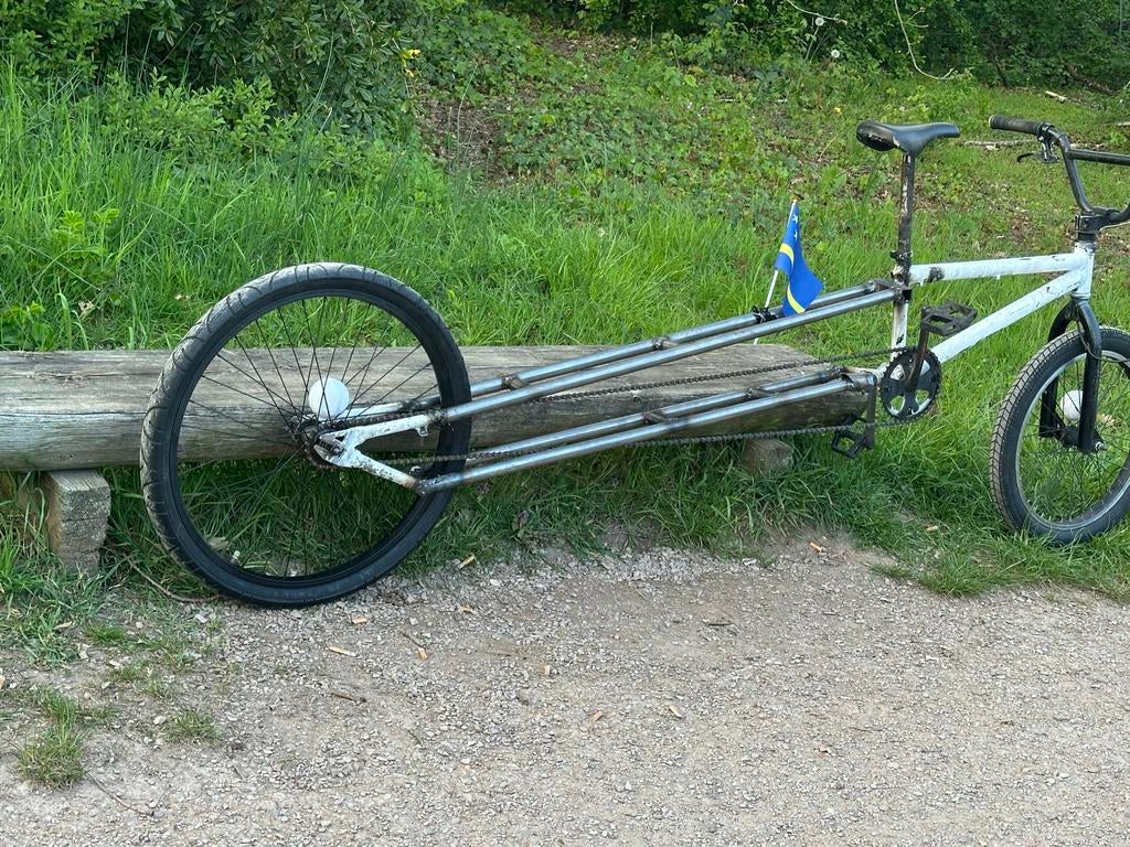 Unieke custom-made long BMX fiets verlengde bmx, Ophalen, Gebruikt, Stuur 360° draaibaar, Aluminium