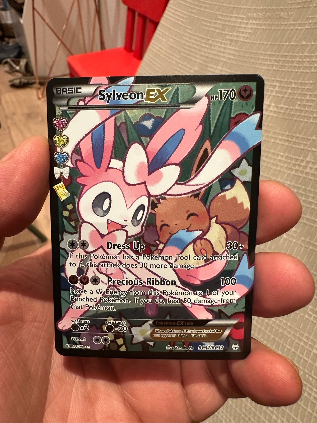 Sylveon EX Pokémon Kaart - RG32/RG32 - Zo goed als nieuw, Ophalen of Verzenden, Zo goed als nieuw, Losse kaart, Foil