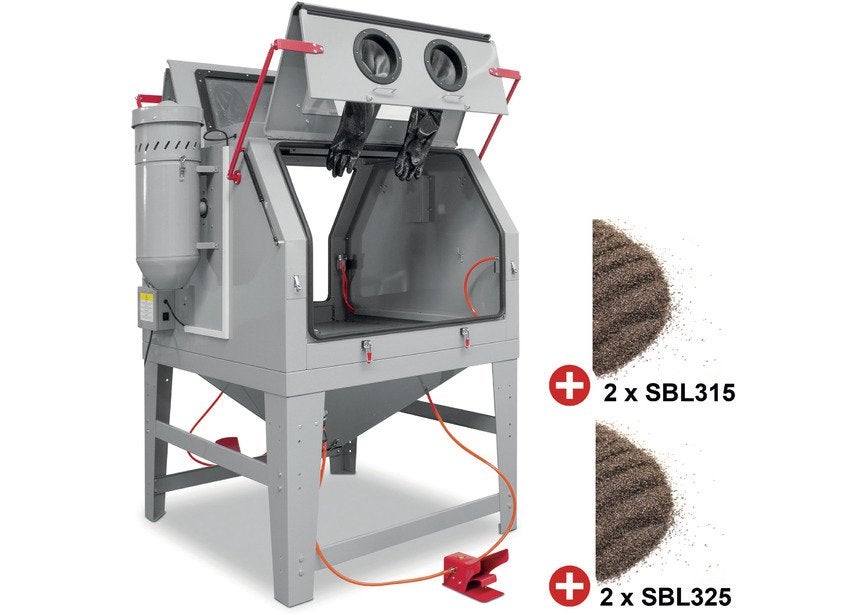 PACK straalcabine met 100 kg korund straalmiddel MW Tools, Ophalen, Nieuw