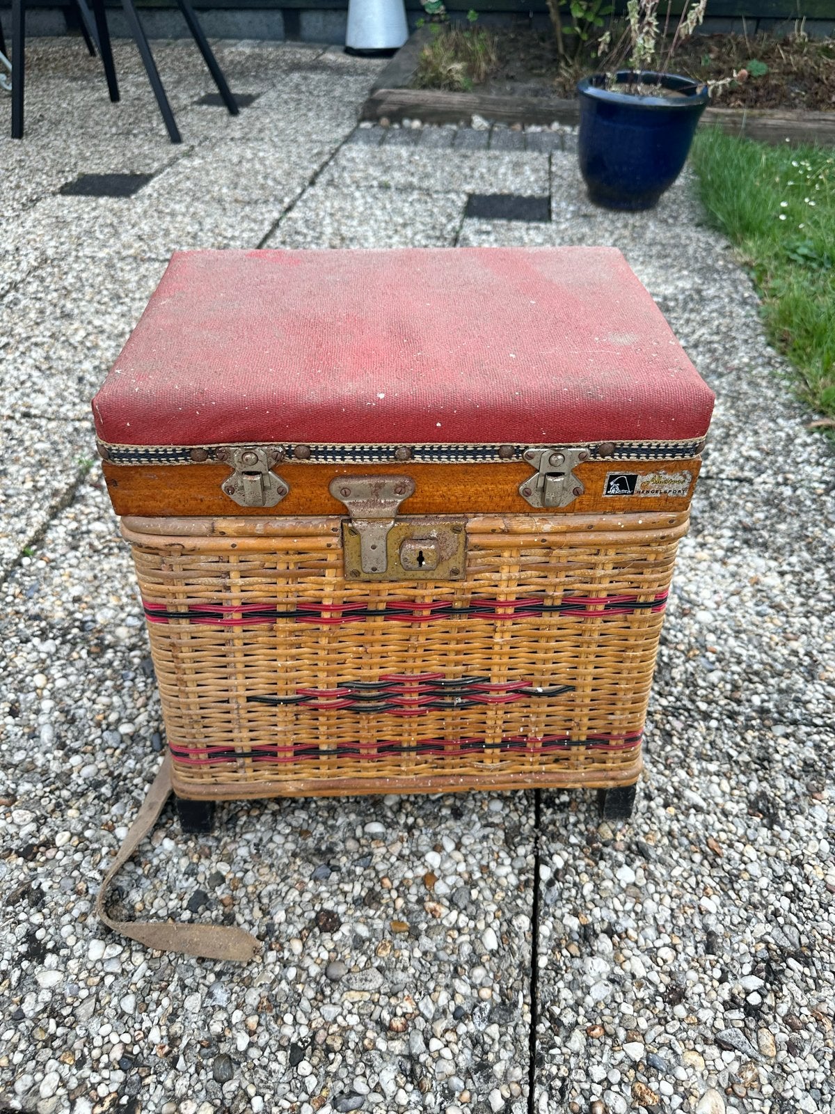 Vintage Albatros Hengelsport viskoffer met zitje, Ophalen, Gebruikt, Koffer of Tas