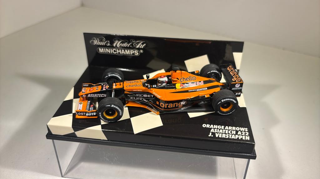 F1 orange arrows asiatech a22 jos verstappen minichamps 1.43, Hobby en Vrije tijd, Modelauto's | 1:43, Auto, Ophalen of Verzenden