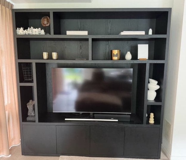 Goossens Barcelona eiken tv kast / 4 deurs, Ophalen, Zo goed als nieuw, 200 cm of meer, Minder dan 100 cm