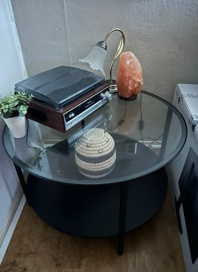 Ikea Vittsjö Salontafel/Bijzettafel - Glas & Metaal, Ophalen, 50 – 75, Gebruikt, Rond