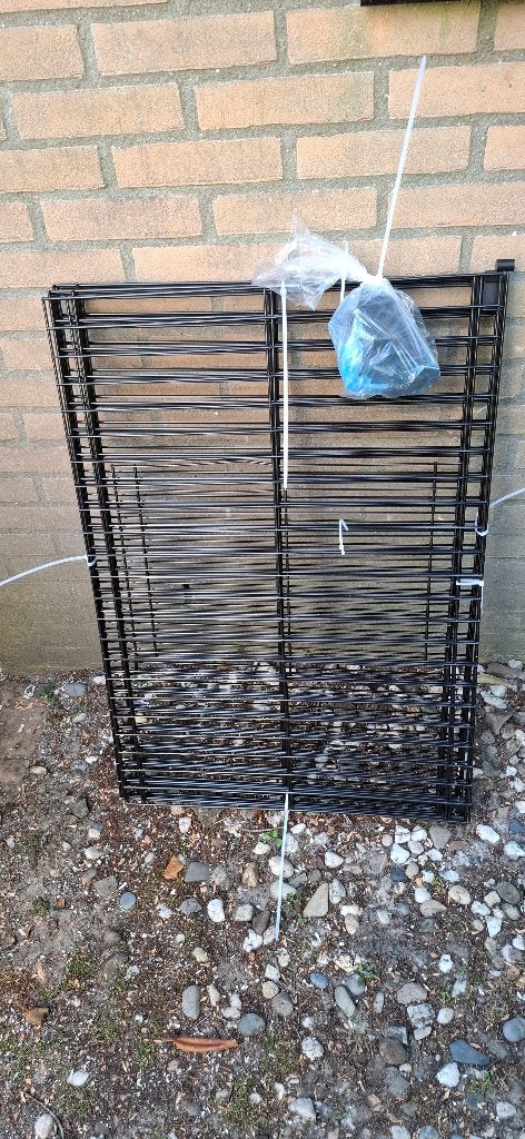 Puppyren zwart 6 panelen, Dieren en Toebehoren, Hondenbenches, Ophalen, Zo goed als nieuw